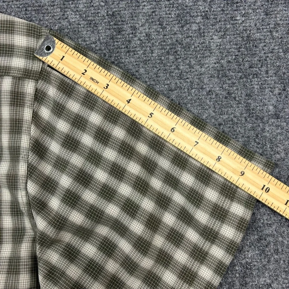 The North Face Shirt Mens L Green Plaid Short Sleeve Fishing Hiking Button Up